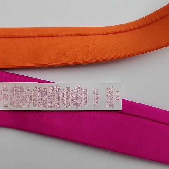 Victoria's Secret Hottie Halter String Bikini Top Push Up Neon  Orange Pink 36D - Picture 11 of 12